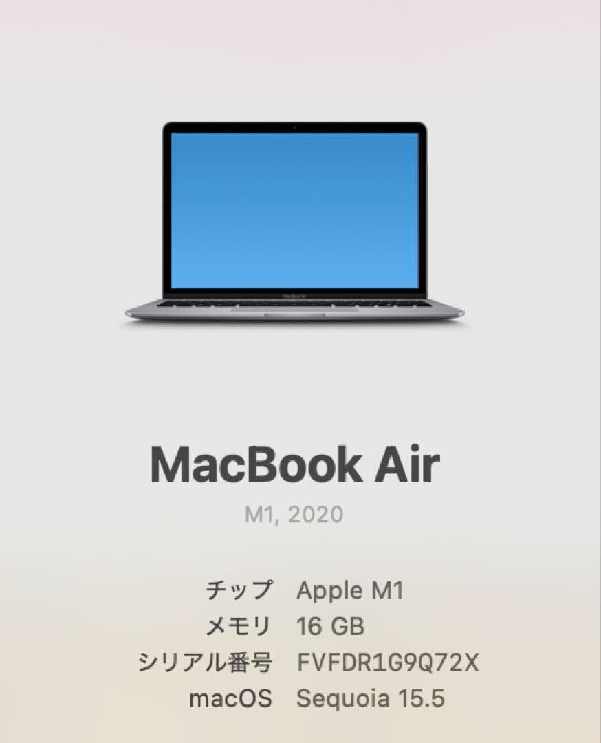 Macbook Air M1 16GB 1TB 13インチ 88%