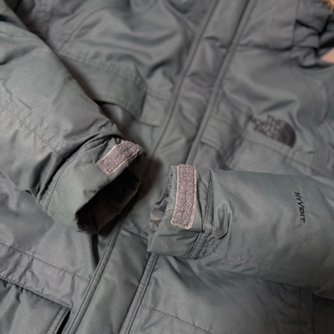 ☆人気　ノースフェイス　ファー　ダウンジャケット　パーカー　ブルーグレー　M