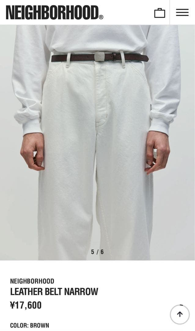 ネイバーフッド ナローレザーベルト L