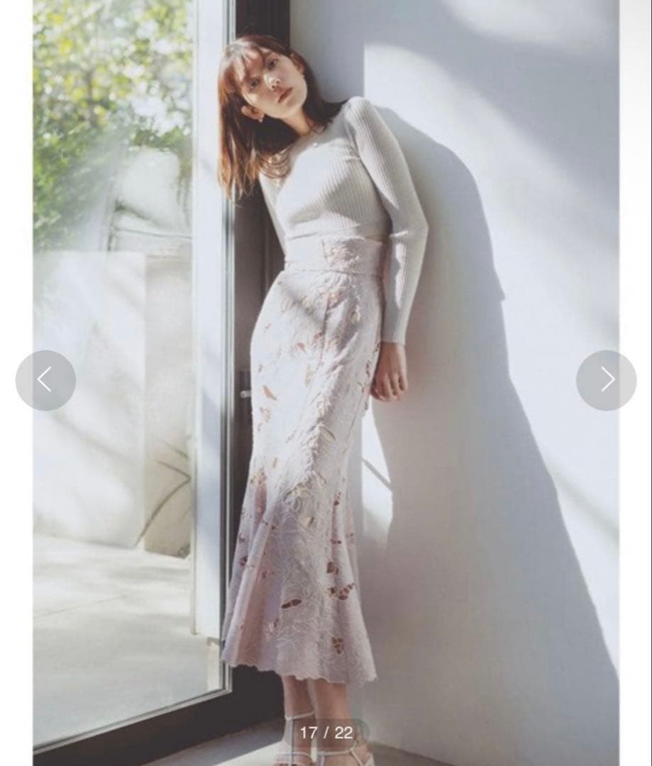 SNIDEL カッティングレースマーメイドスカート