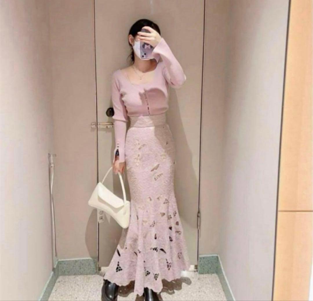 SNIDEL カッティングレースマーメイドスカート