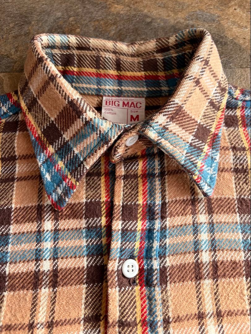 70s BIGMAC ビッグマック ヘビーネルシャツ 好配色 フランネル