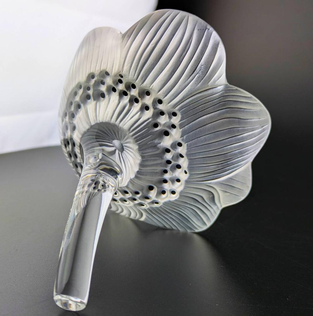 上品な趣★ラリック アネモネ ペーパーウェイト フロスト エナメル フランス