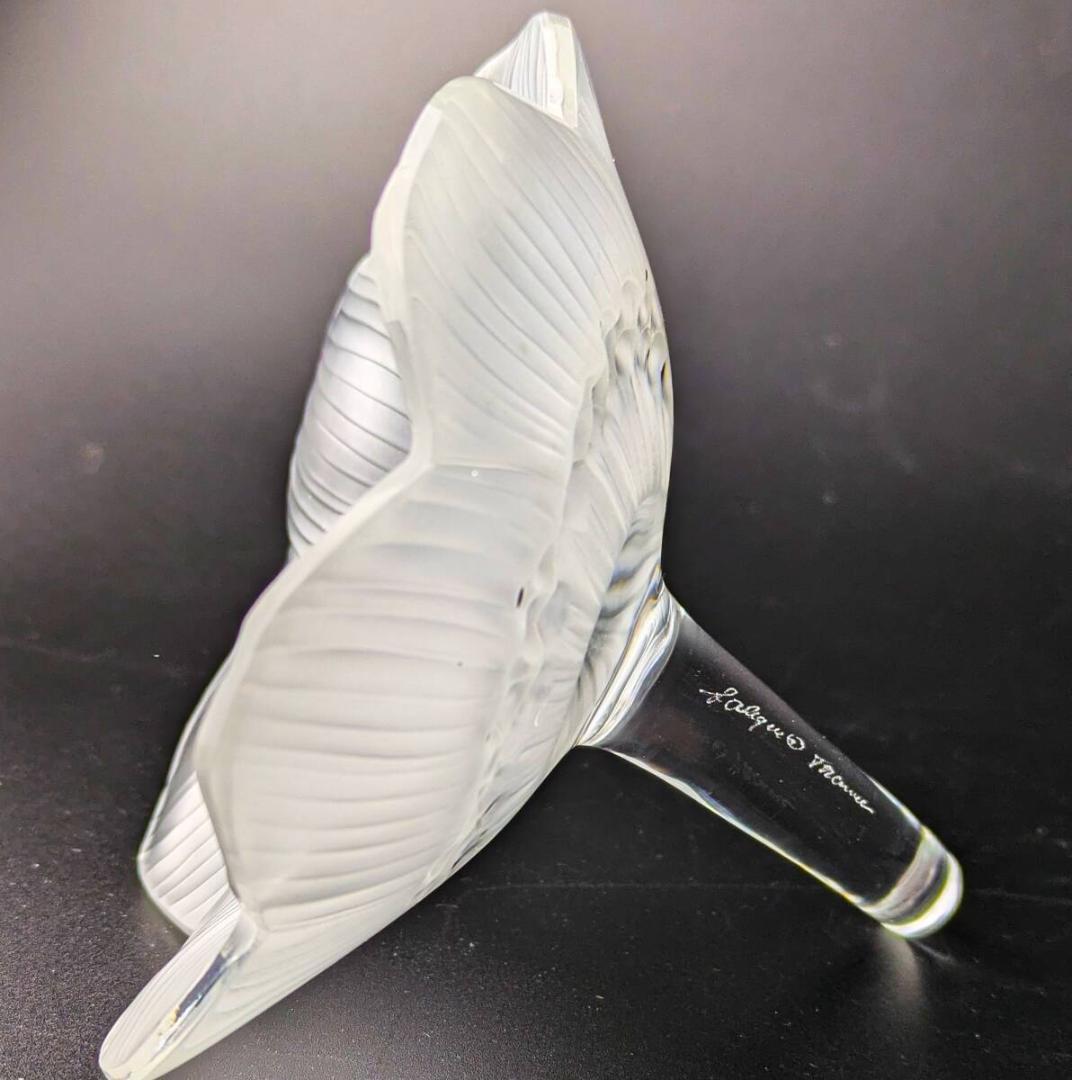 上品な趣★ラリック アネモネ ペーパーウェイト フロスト エナメル フランス