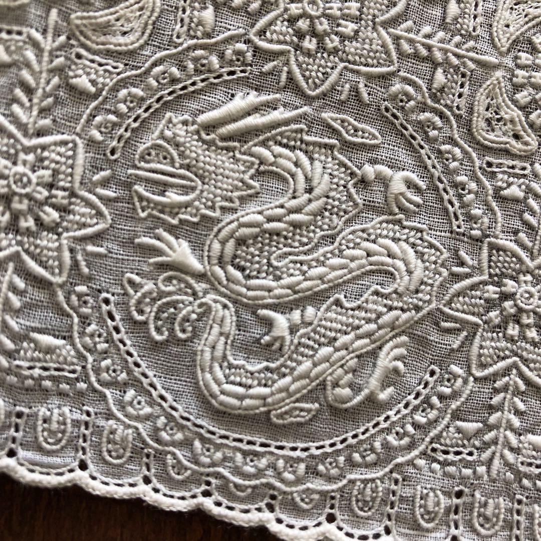 未使用　スワトウ　ハンカチ　龍　鳳凰　汕頭　刺繍　SWATOW