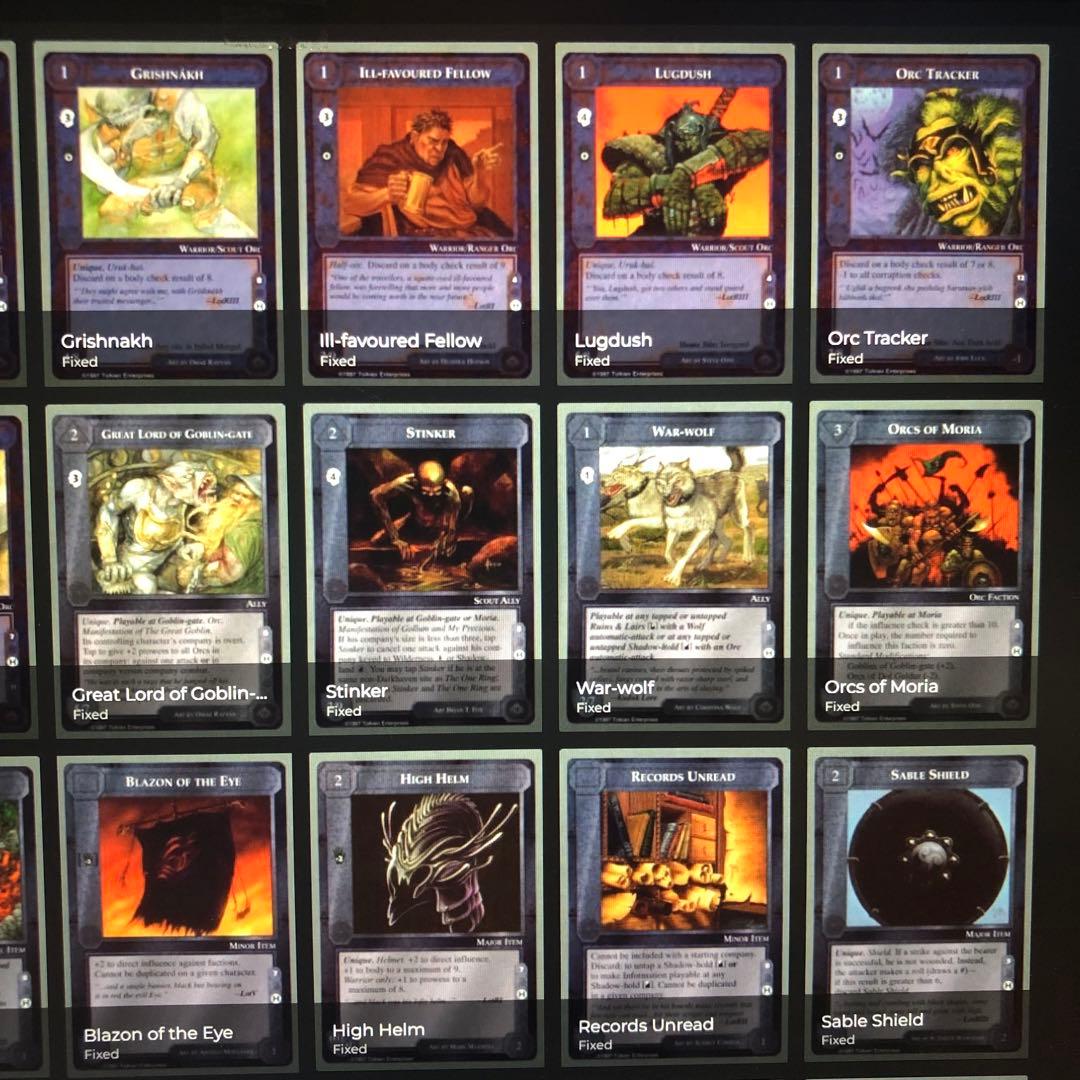 ミドルアース　カード　チャレンジデッキH ccg コンプ　指輪物語　希少