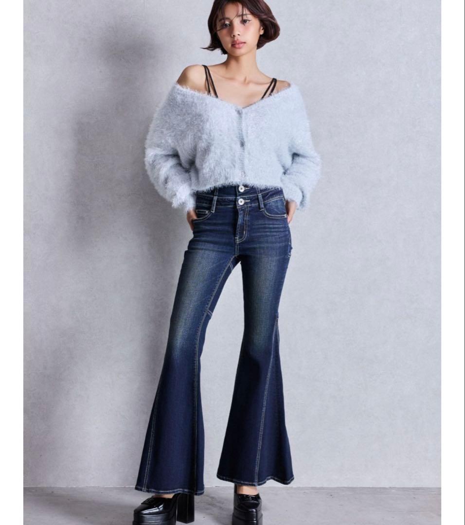 ジェイダ　バックレースアップフレアデニム