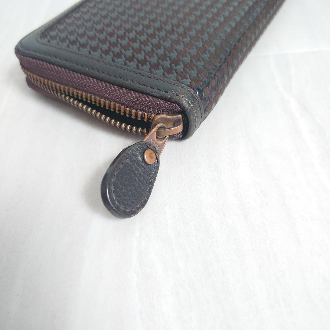 【ダンディー様】印傳屋 長財布 鹿革 漆 箱 説明文付き ラウンドファスナー