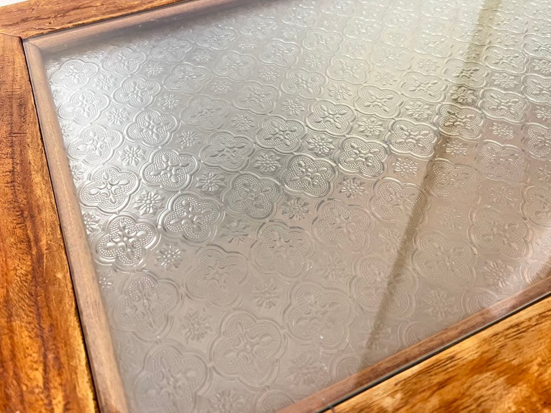 【KAJA】古材アジアンローテーブル【ライトブラウン】