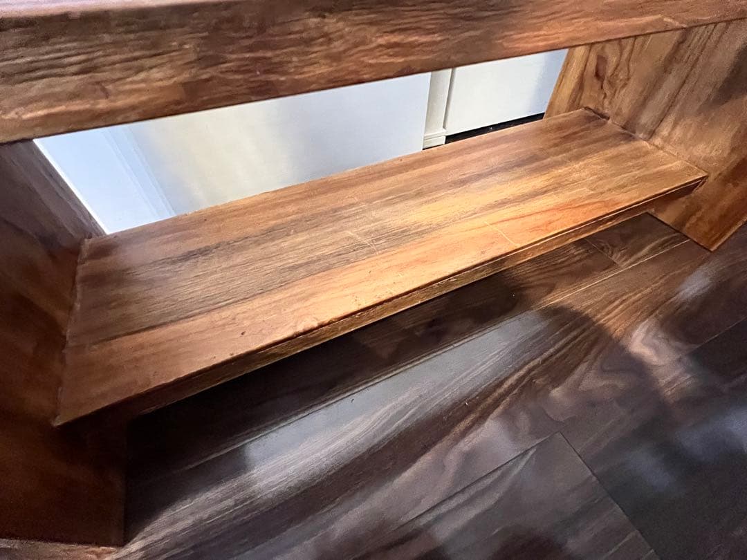 【KAJA】古材アジアンローテーブル【ライトブラウン】