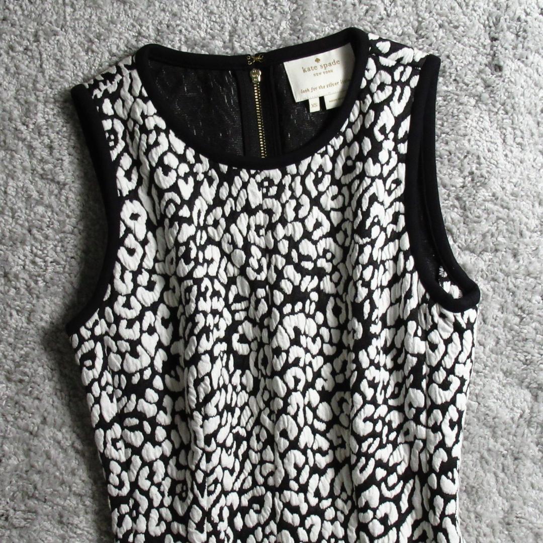 ケイトスペード ヒョウ柄 ジャガード フレア ワンピース XS