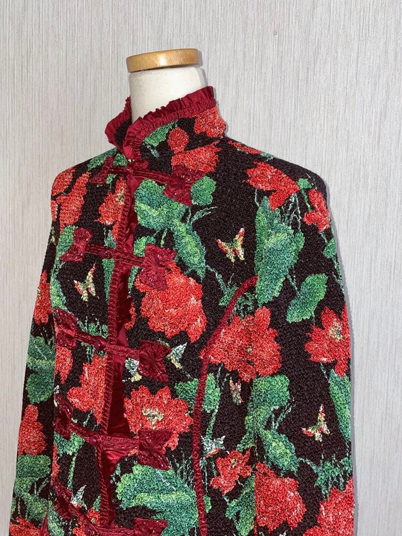 美品◆NOKO OHNOノコオーノ チャイナ風 花柄ジャケット40