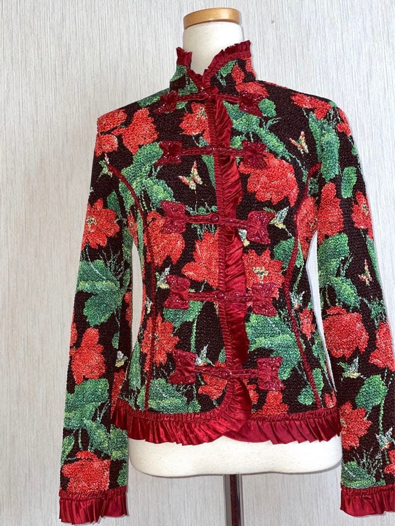 美品◆NOKO OHNOノコオーノ チャイナ風 花柄ジャケット40
