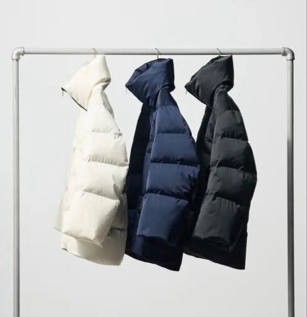UNIQLO +J ホワイト ダウンジャケット スタンドカラー M