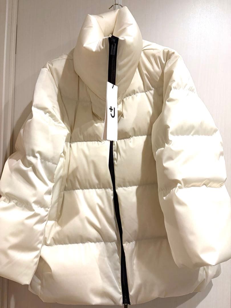 UNIQLO +J ホワイト ダウンジャケット スタンドカラー M