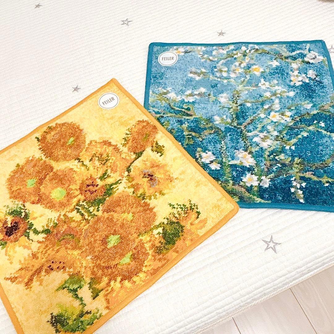 【新品】ゴッホ　サンフラワーズ & アーモンドブロッサム２枚セット　フェイラー
