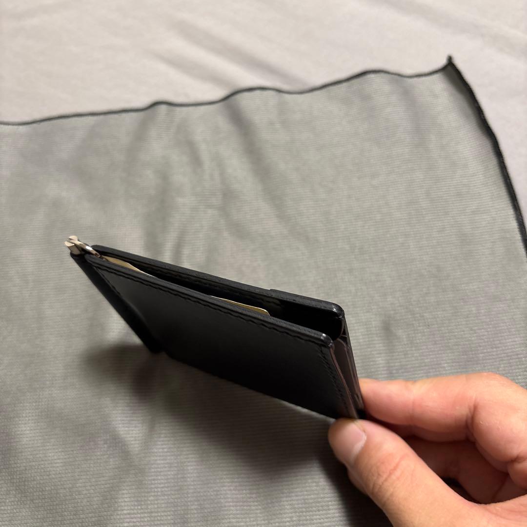 土日限定価格☆hyronworks☆ブラックレザーマネークリップ