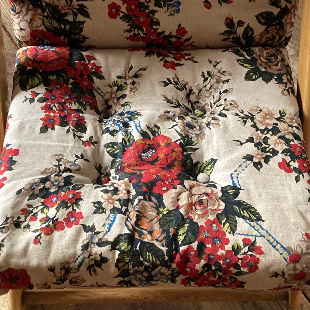 ヴィンテージ レトロ 折り畳みみ イージーチェア ラウンジ 花柄