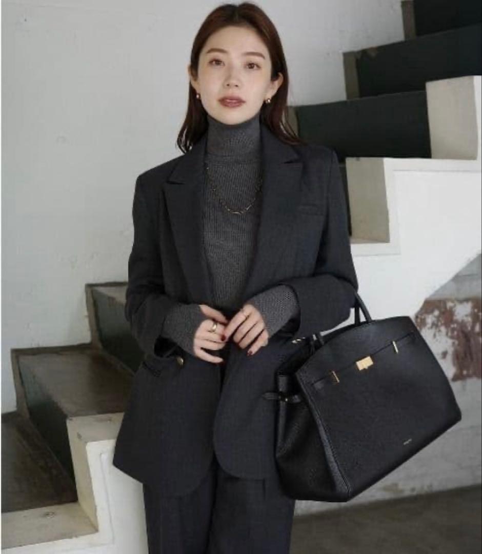 タグ付新品未使用品　anuans カシミヤブレンドフィットリブニットプルオーバー