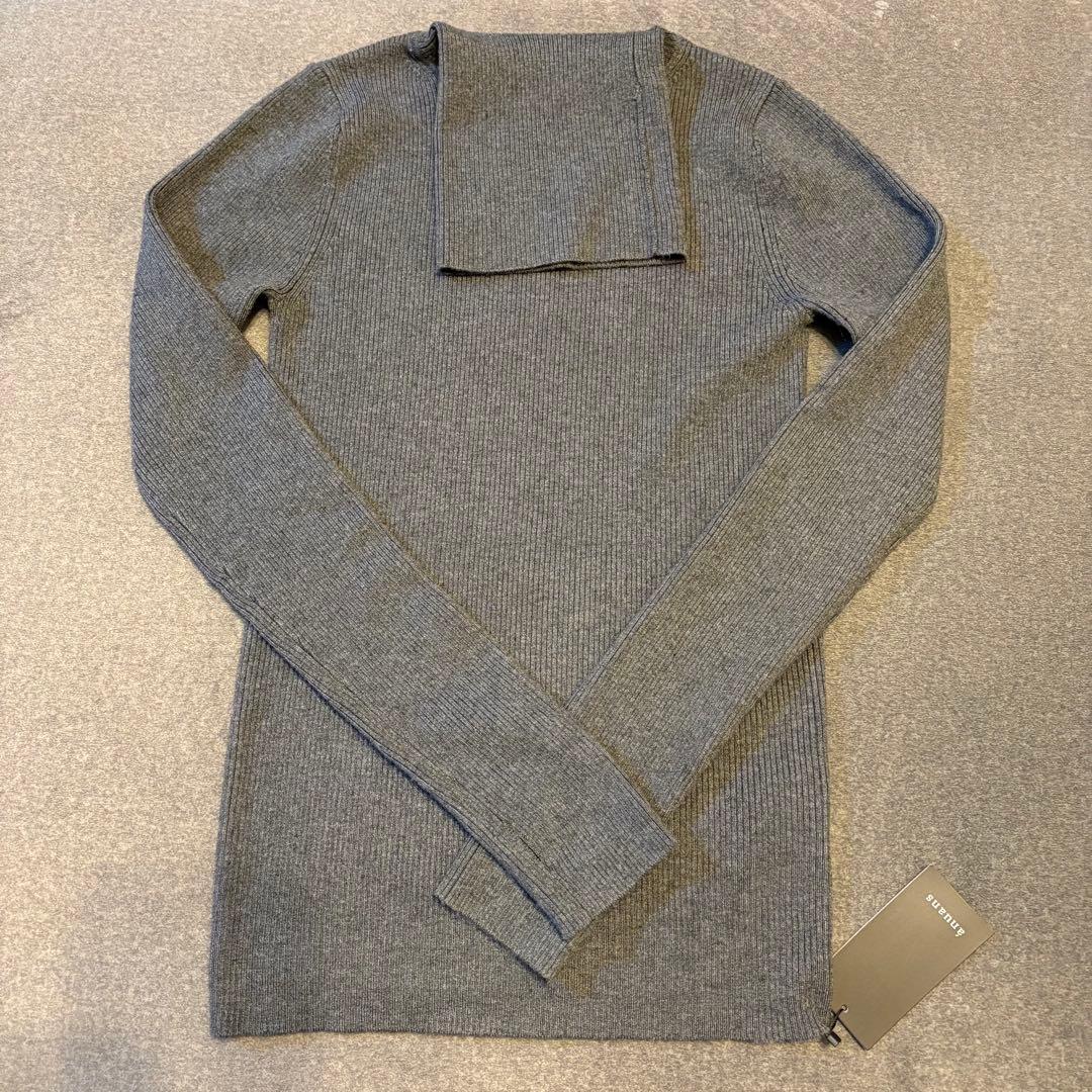タグ付新品未使用品　anuans カシミヤブレンドフィットリブニットプルオーバー