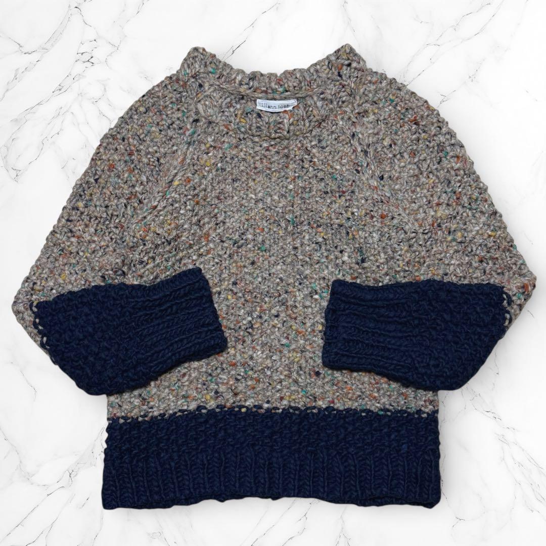 イリアンローブ 多色ネップ ニット プルオーバー 厚手セーター 極太糸 バルキー