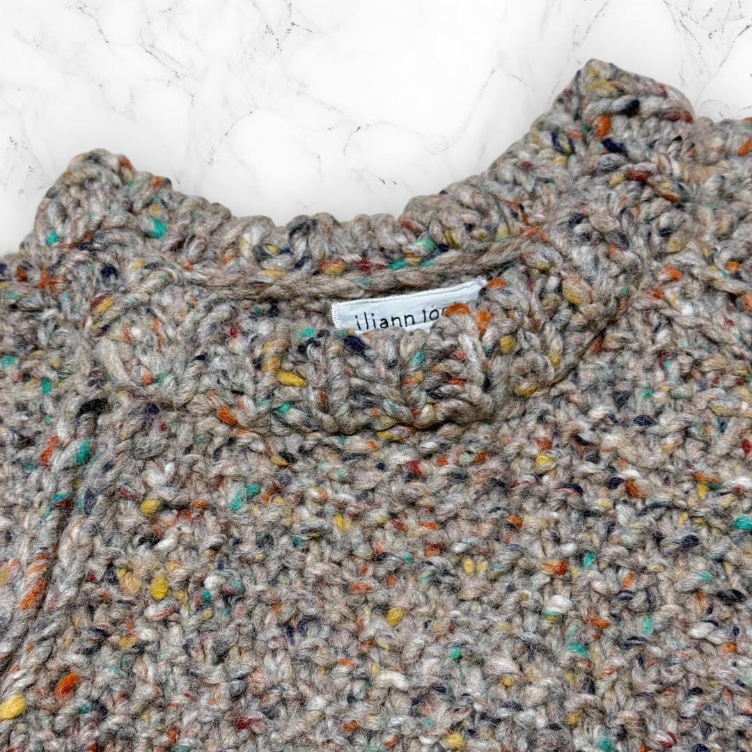 イリアンローブ 多色ネップ ニット プルオーバー 厚手セーター 極太糸 バルキー