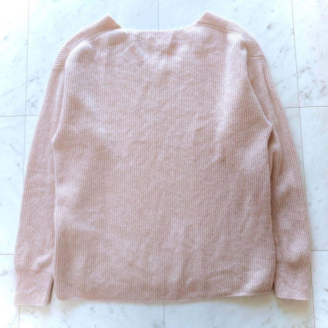 美品　定価　1.9万円　ラウンジドレス　カシミア 100畦Vネックニット　洗える