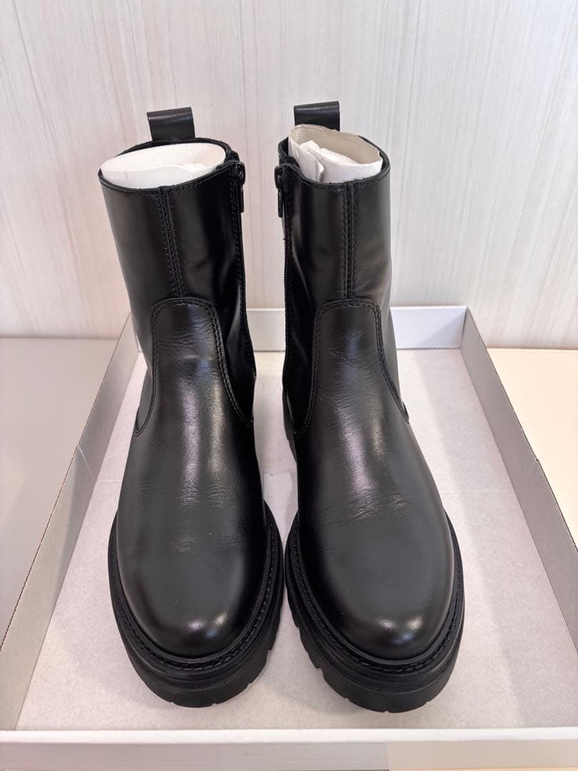 美品！eness エネス本革 サイドジップブーツ 23.5cm 完売サイズ