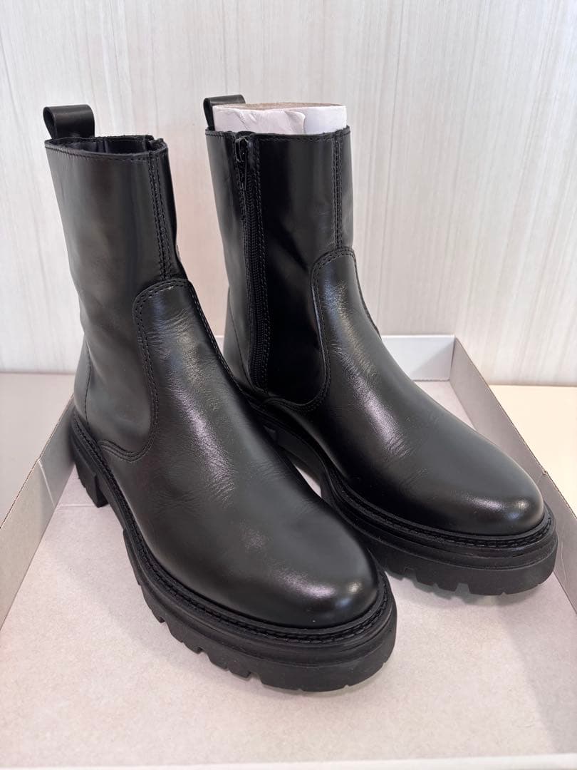 美品！eness エネス本革 サイドジップブーツ 23.5cm 完売サイズ