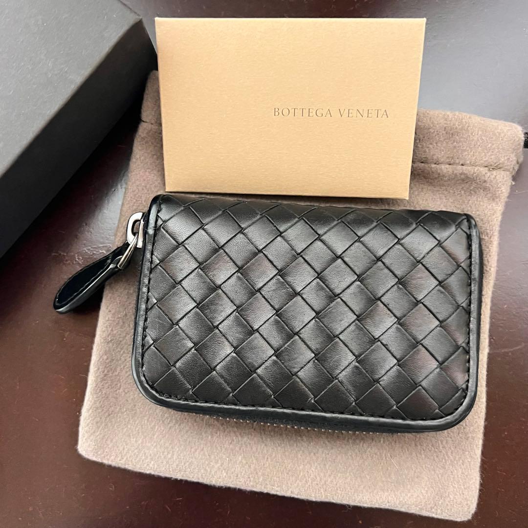 美品 ボッテガヴェネタ イントレチャート ケース カードケース ブラック