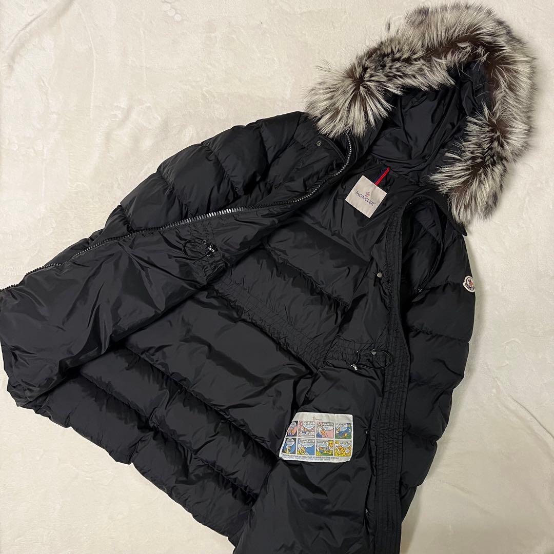 MONCLER APHROTI リアルファー付　ダウンジャケット　黒　3