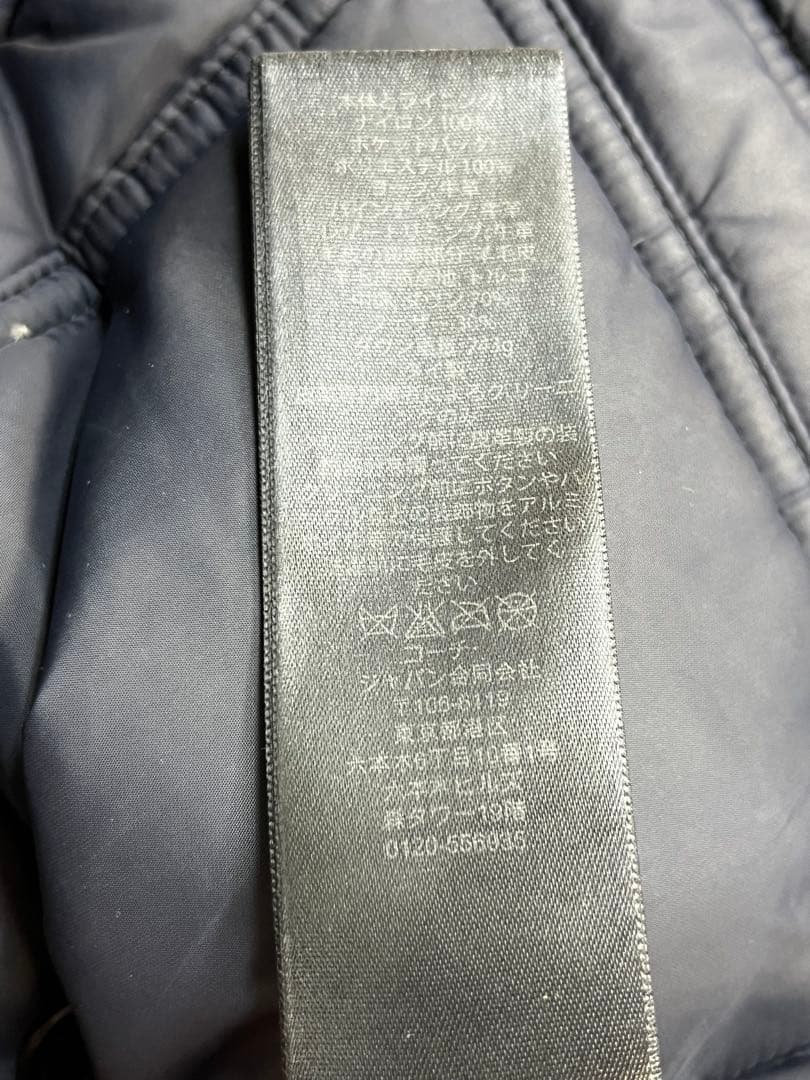 COACH コーチ レザー切り替え ダウンジャケット 紺 M メンズ