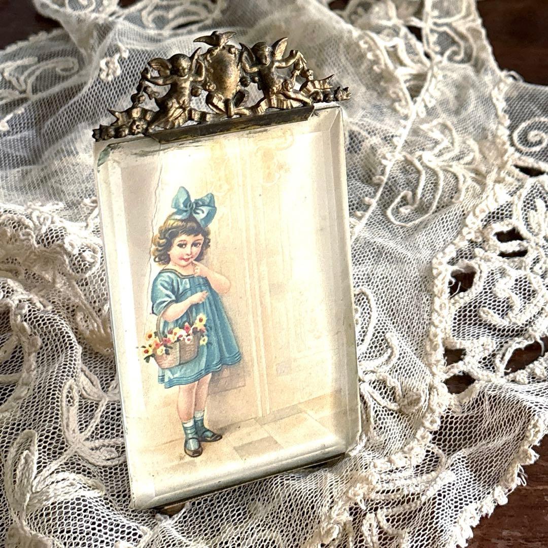 アンティークフォトフレーム　フランスアンティーク　天使　エンジェルフレーム