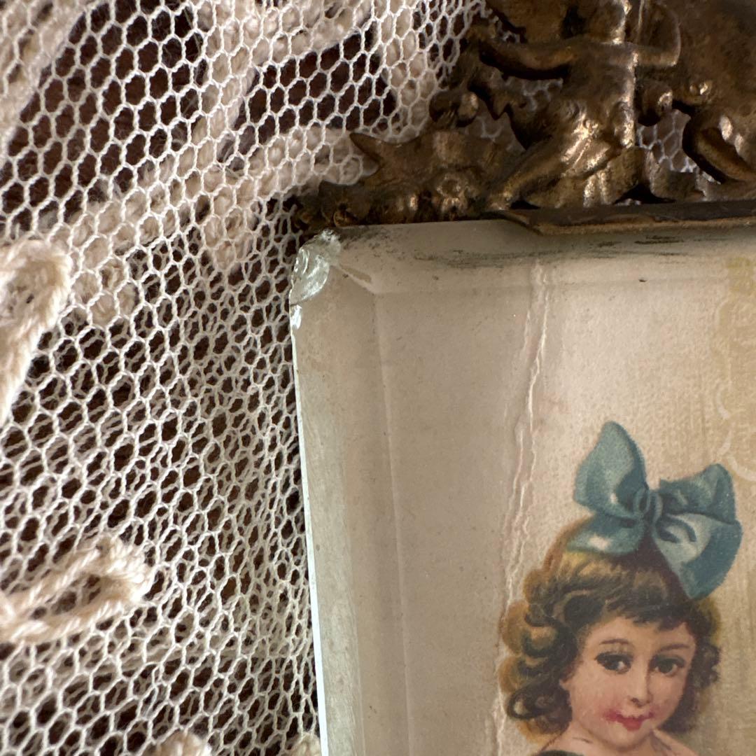 アンティークフォトフレーム　フランスアンティーク　天使　エンジェルフレーム