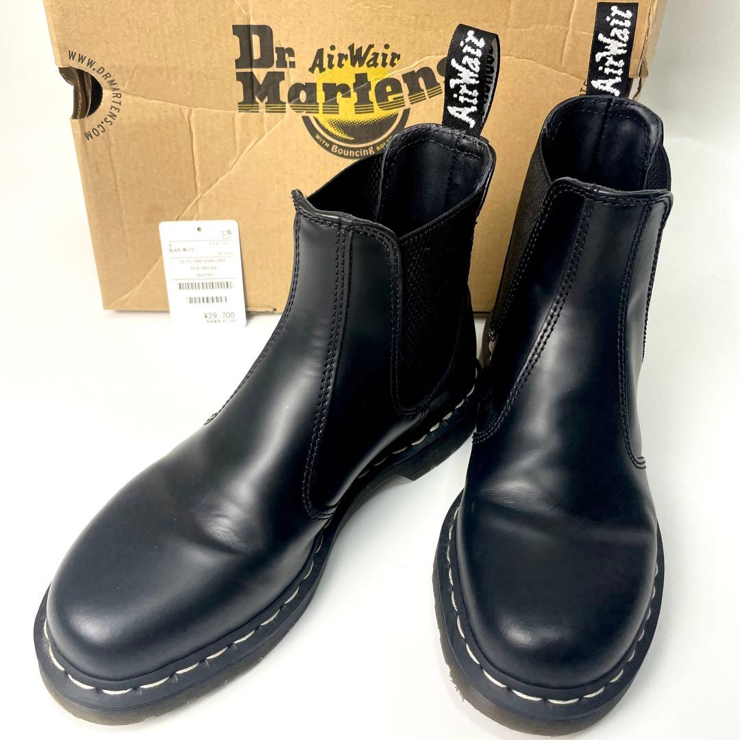 【美品】ドクターマーチン ホワイトステッチ チェルシーブーツ UK5 24cm黒