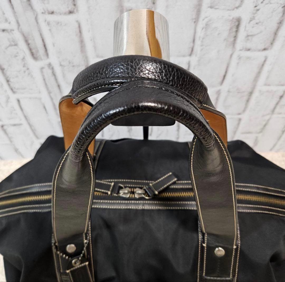 COACH コーチ　ブラック ボストンバッグ ナイロン レザー　美品