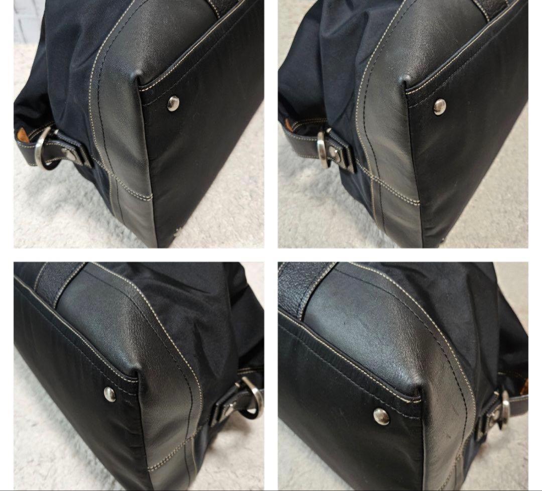 COACH コーチ　ブラック ボストンバッグ ナイロン レザー　美品
