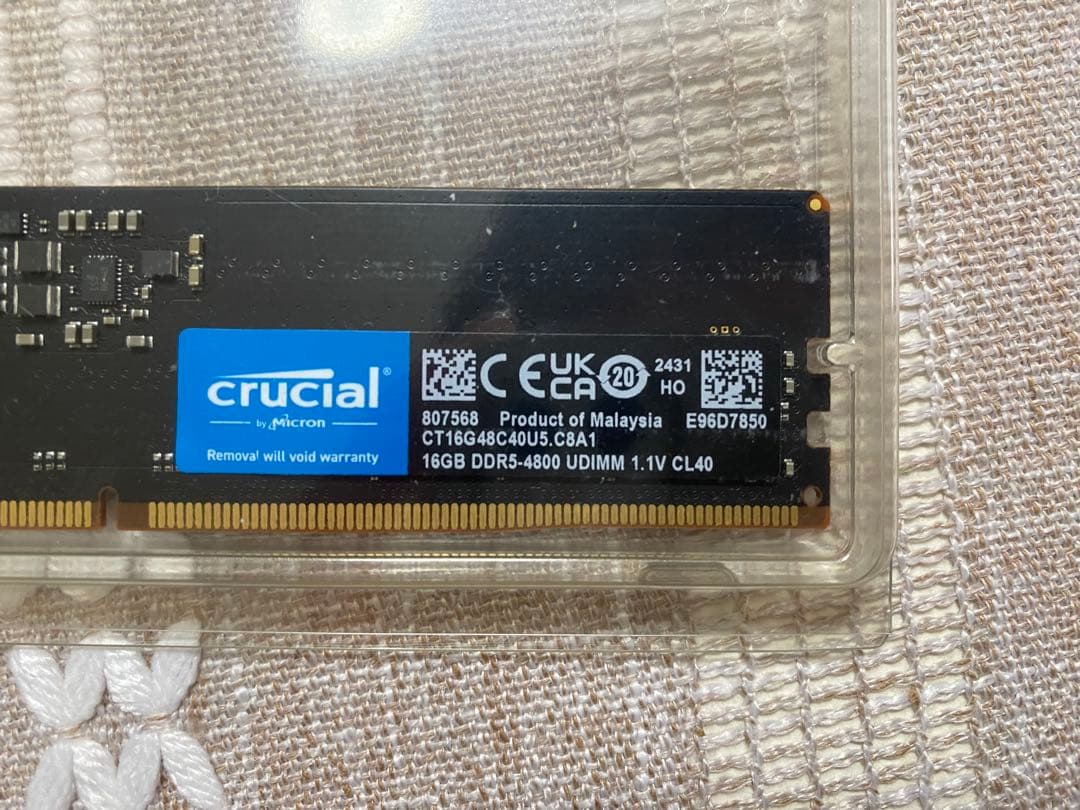 crucial DDR5 16GB x1 4800MT/s CL40 新品