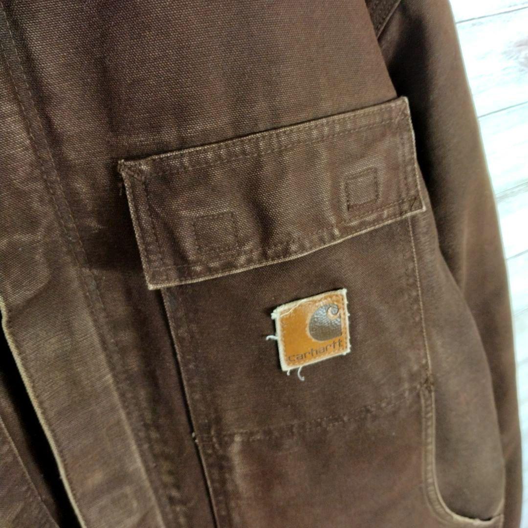 メンズ☆カーハート　トラディショナルジャケット　USA製　XL　レザーパッチ人気