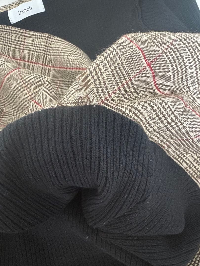 Darich ポイントチェックニットミニワンピース