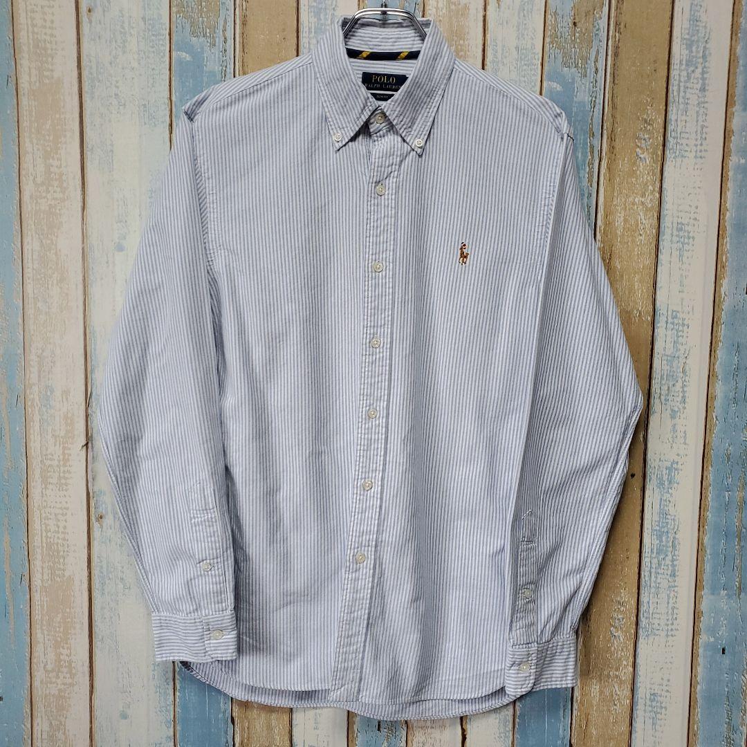 ☆ポロラルフローレン☆ストライプBDシャツ☆オックスフォード☆カラーポニー☆Ｍ