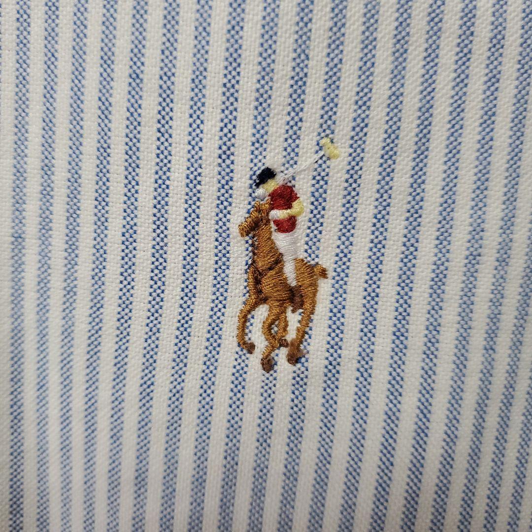 ☆ポロラルフローレン☆ストライプBDシャツ☆オックスフォード☆カラーポニー☆Ｍ