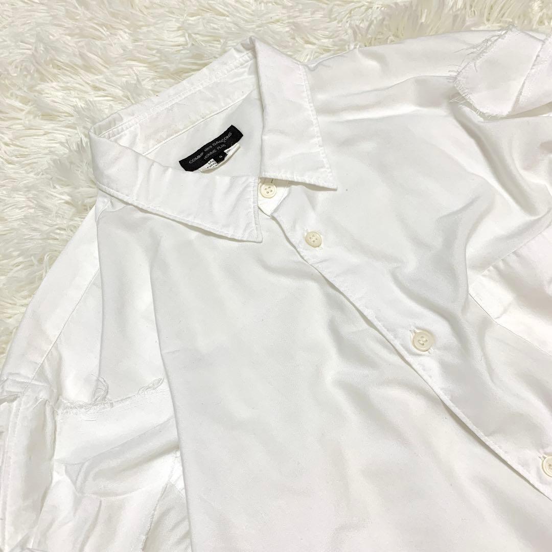 【オルランド期・未使用級】コムデギャルソンオムプリュス ホワイトフリルシャツ S