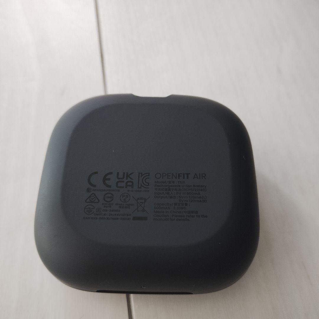 SHOKZ OPENFIT AIR ワイヤレスイヤホン ブラック 充電ケース付き