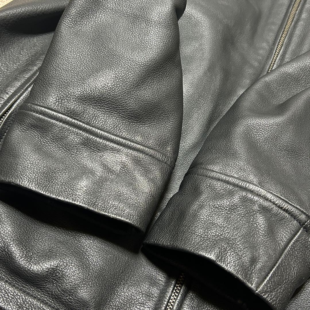 美品　KOMINE シングルライダースジャケット　4L プリマロフト　牛革