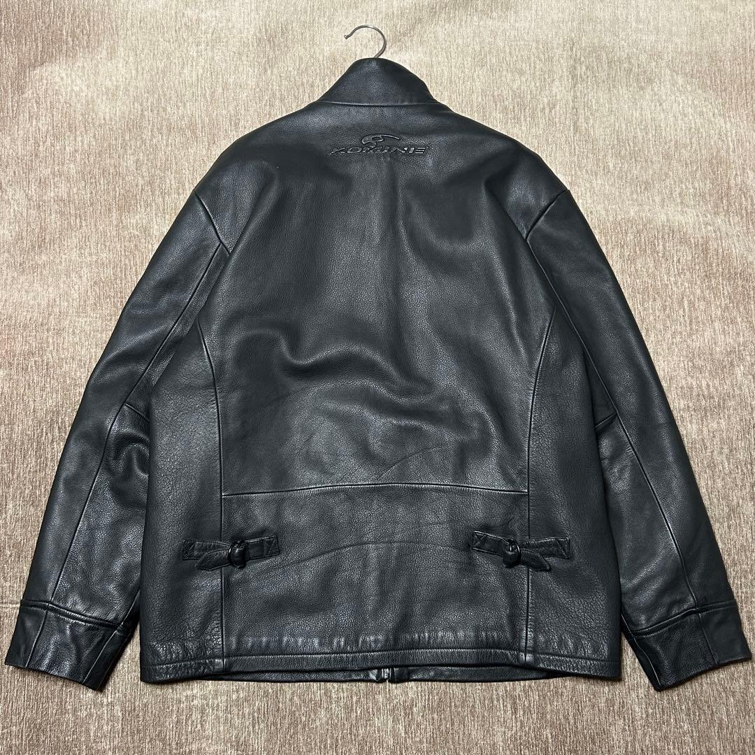 美品　KOMINE シングルライダースジャケット　4L プリマロフト　牛革