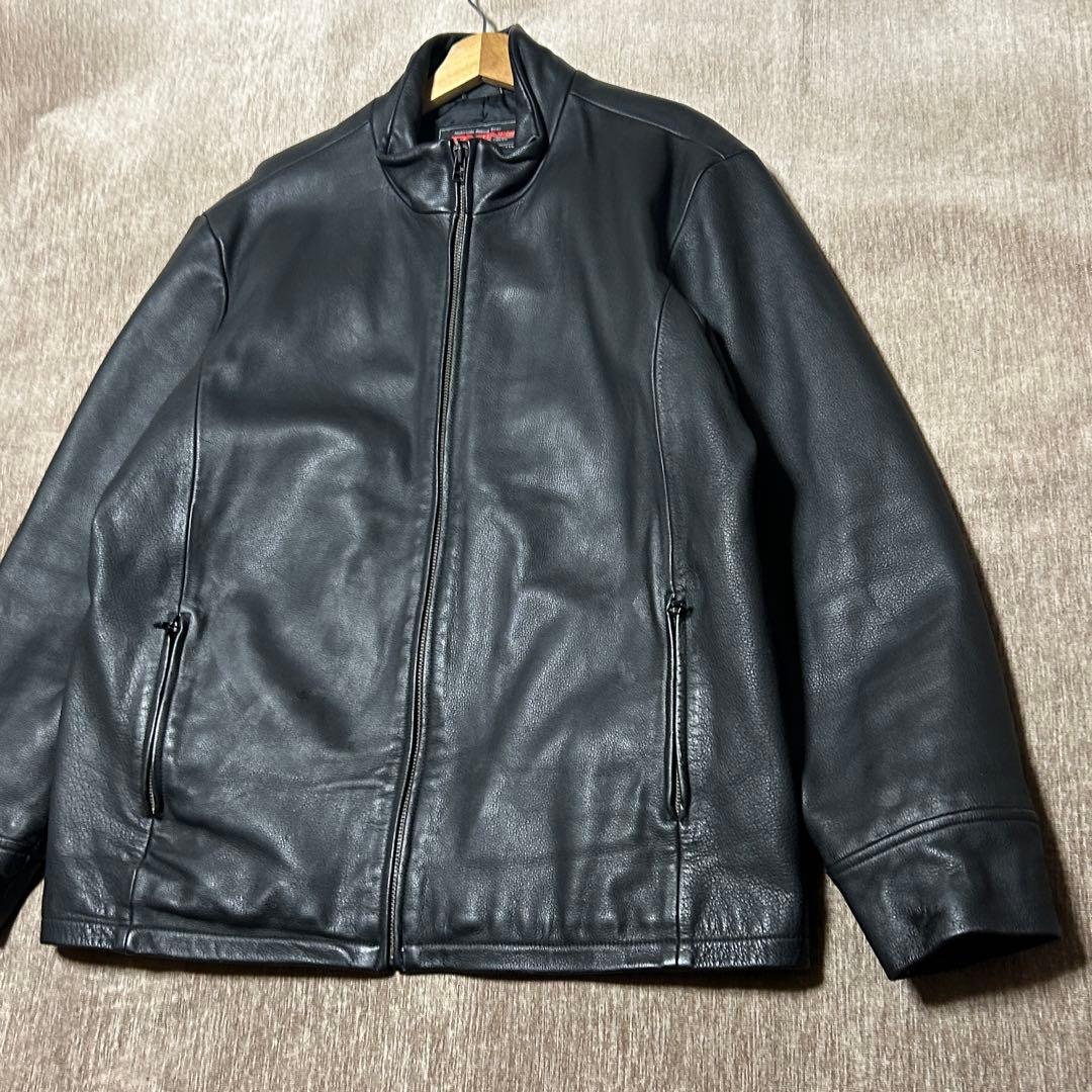 美品　KOMINE シングルライダースジャケット　4L プリマロフト　牛革