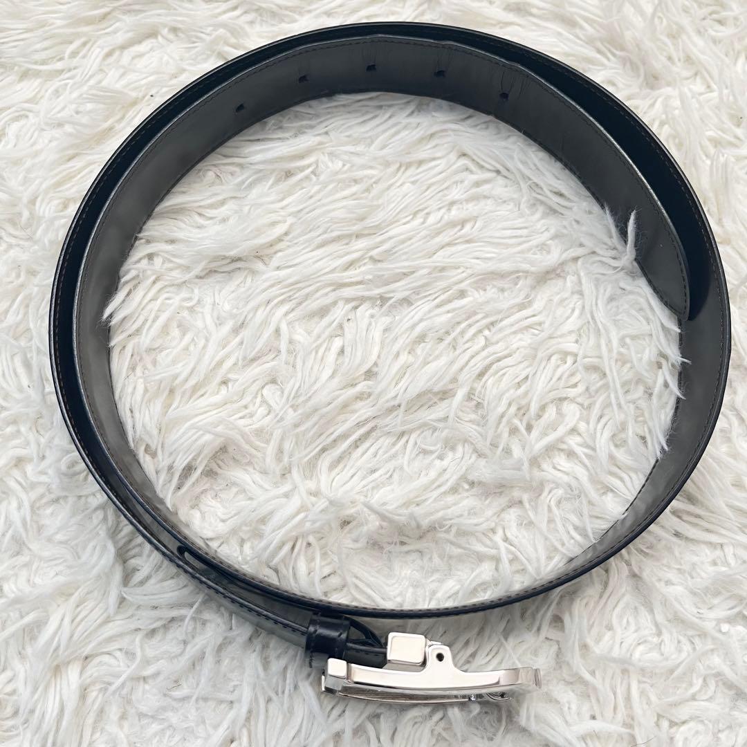 【美品】Cartier Cアロンジェ リバーシブルベルト シルバー 金具　刻印