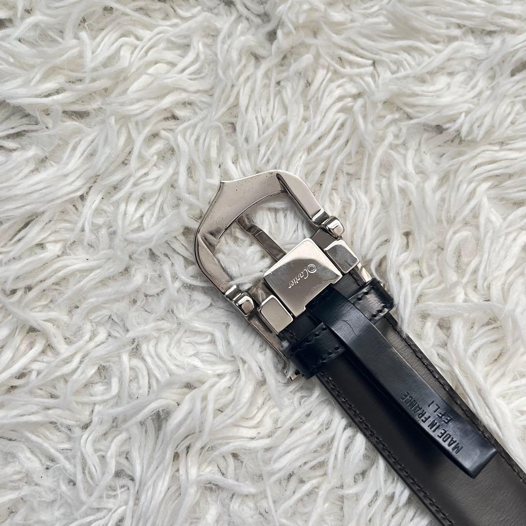 【美品】Cartier Cアロンジェ リバーシブルベルト シルバー 金具　刻印