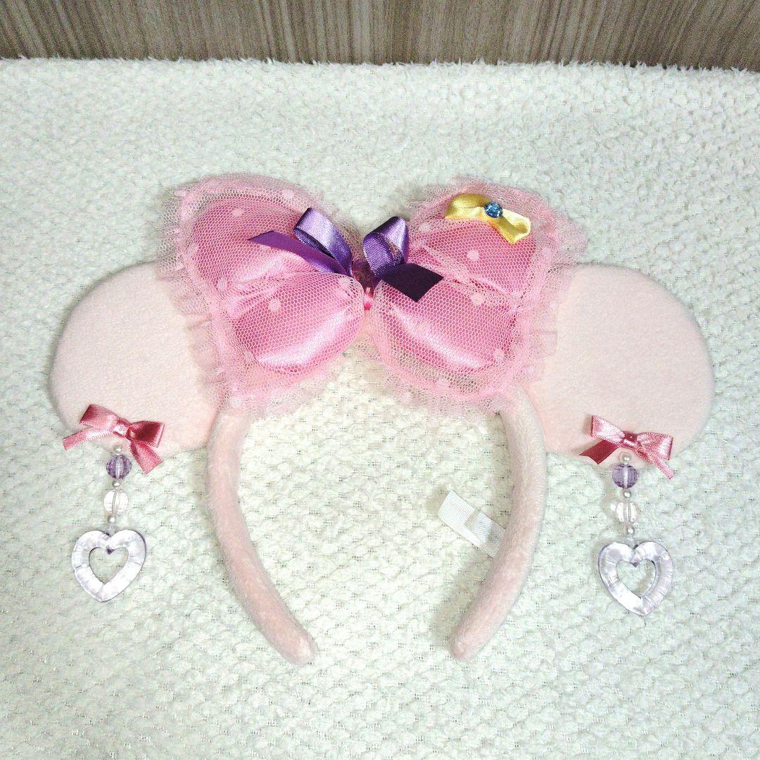 ディズニー　ミニー　イヤリング　ピンク　リボン　フリル　カチューシャ　 ミニパル